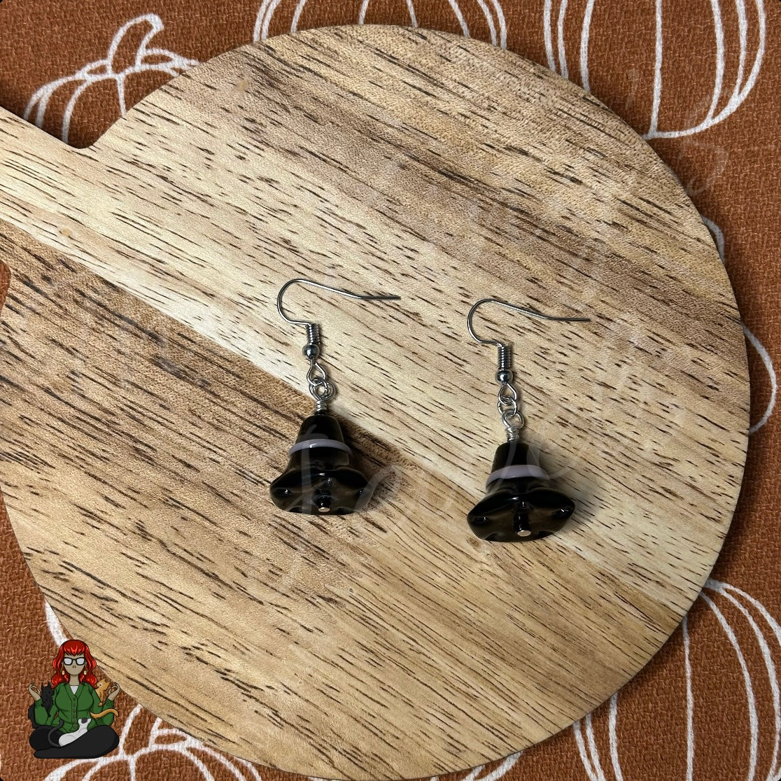 Shirley - Glass Witch Hat Earrings!