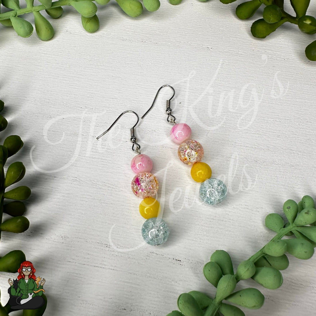 Melody - Funky Yellow, Pink & Blue Earrings!