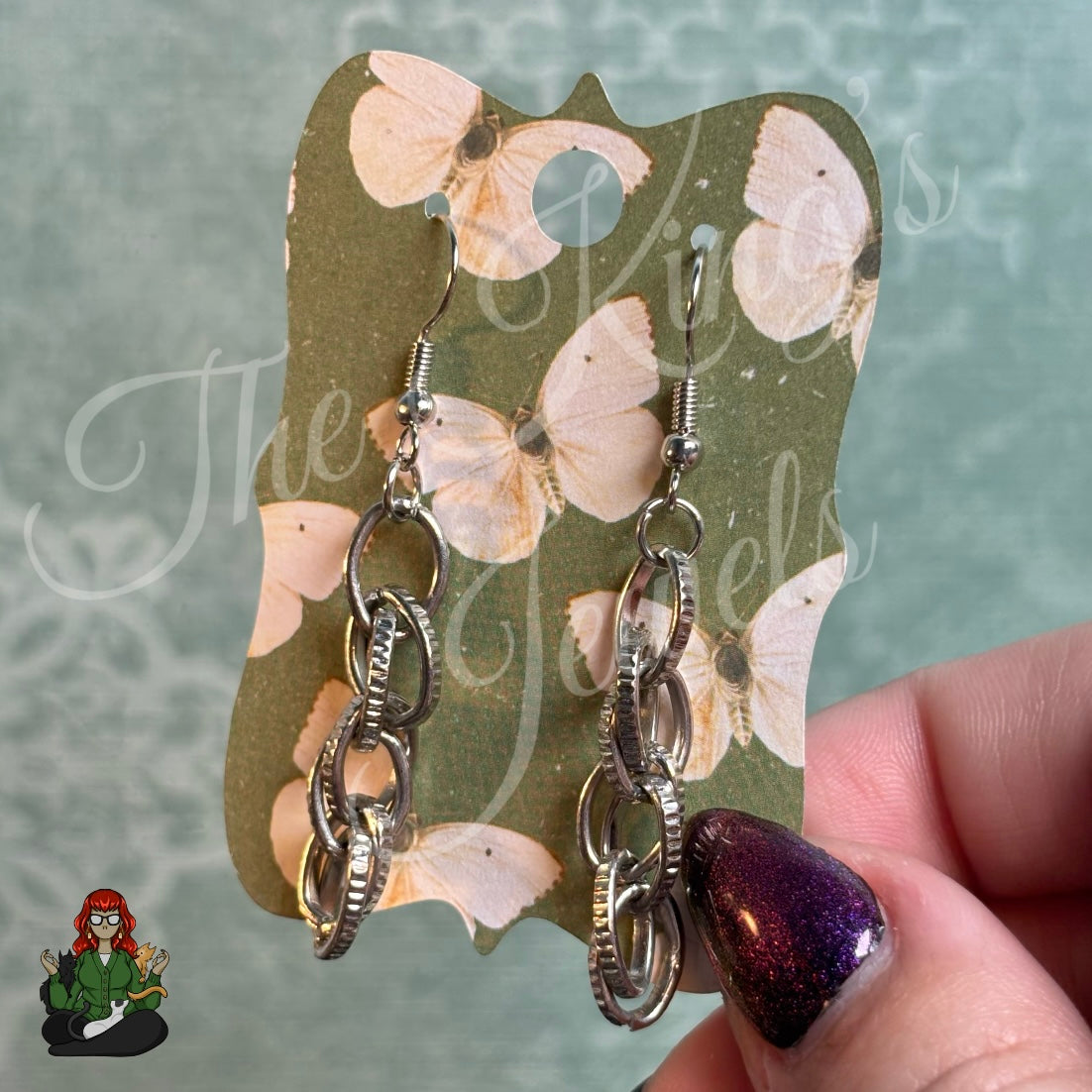 Upcycled Silver Chain Link Earrings!