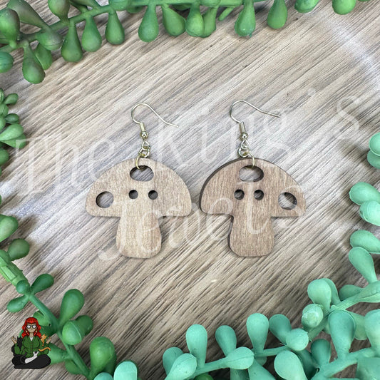 LeonaRae - Wooden Mushroom Earrings!