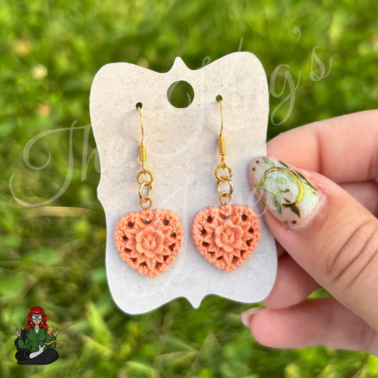 LeonaRae - Pink Coquette Heart Earrings!