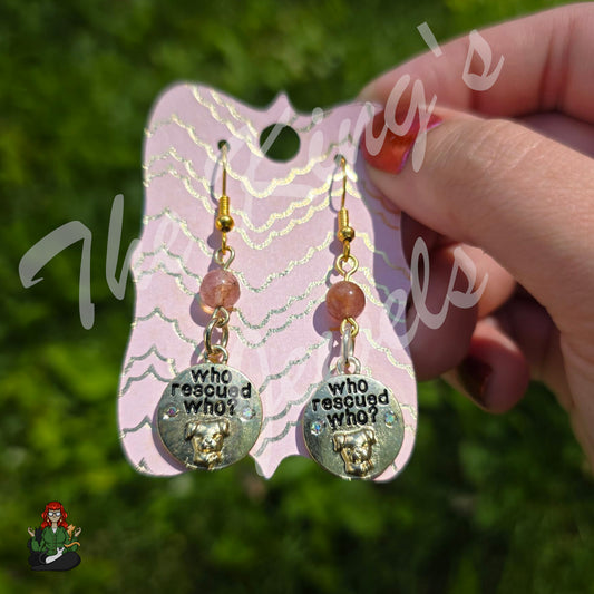Katie - "Who Rescued Who?" Dog Lover Earrings!