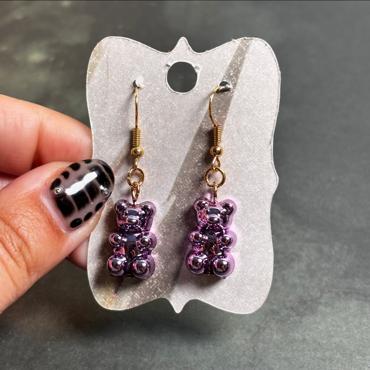 LeonaRae - Purple Gummy Bear Earrings!