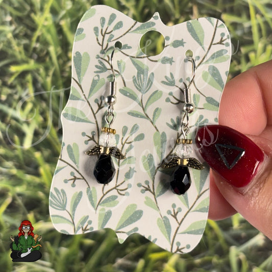 LeonaRae - Black Angel Crystal Earrings!