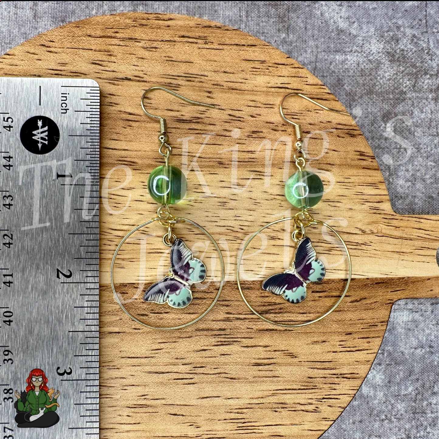 Riona - Butterfly Hoop & Bead Earrings!