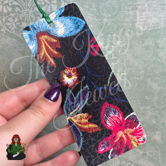 Shannon - Floral Embossed Faux Leather Bookmark!