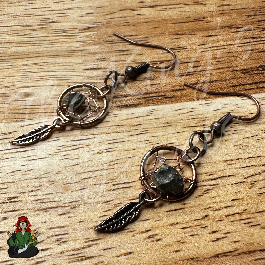 Katie - Simple Copper Dreamcatcher Earrings!