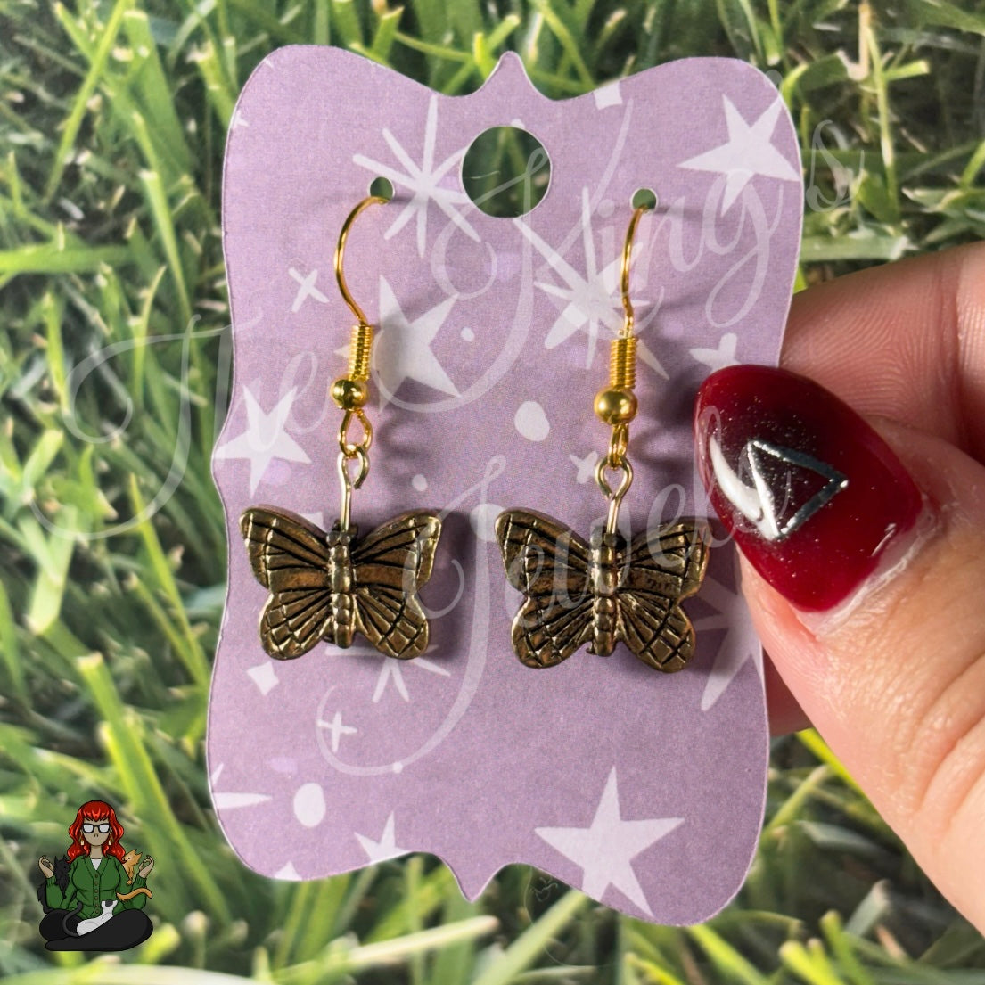 Shirley - Butterfly Metal Charms Earrings!