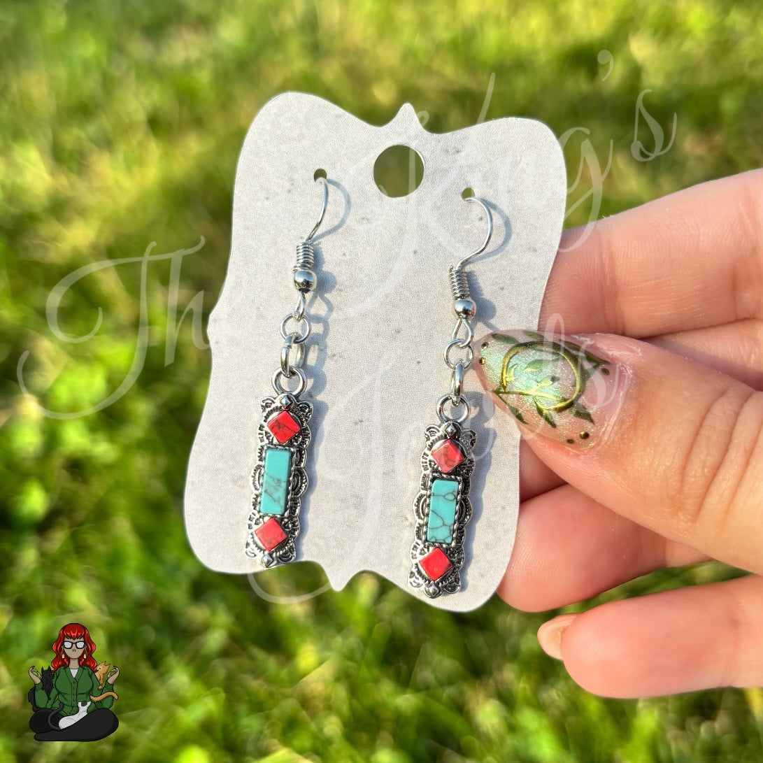 LeonaRae - Red And Blue Boho Charm Earrings!