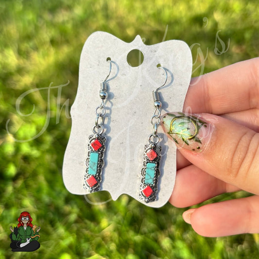 LeonaRae - Red And Blue Boho Charm Earrings!