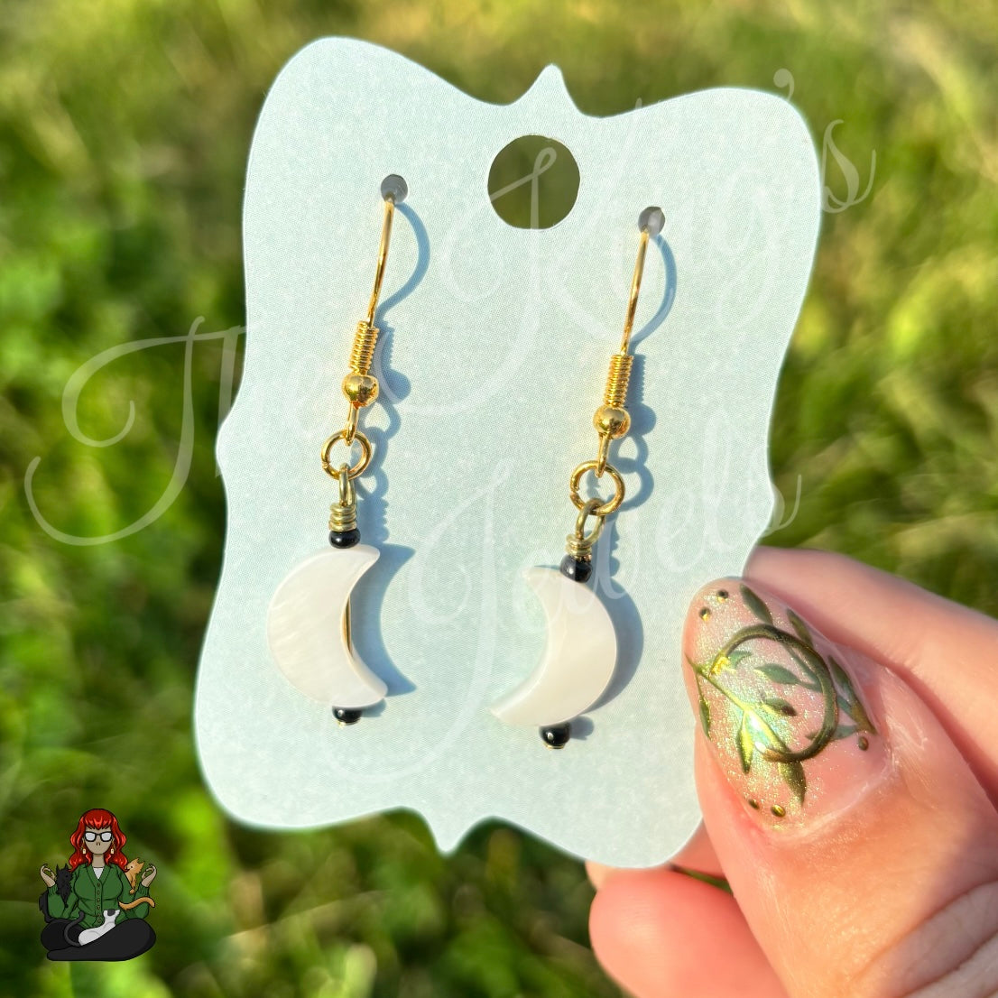 Melissa - Mother of Pearl Moon Earrings!