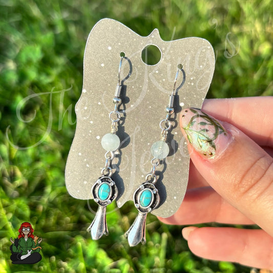 Katie - Dyed Aquamarine & Turquoise Boho Earrings!