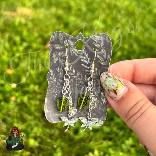 Gladys - Green Dragonfly Earrings!