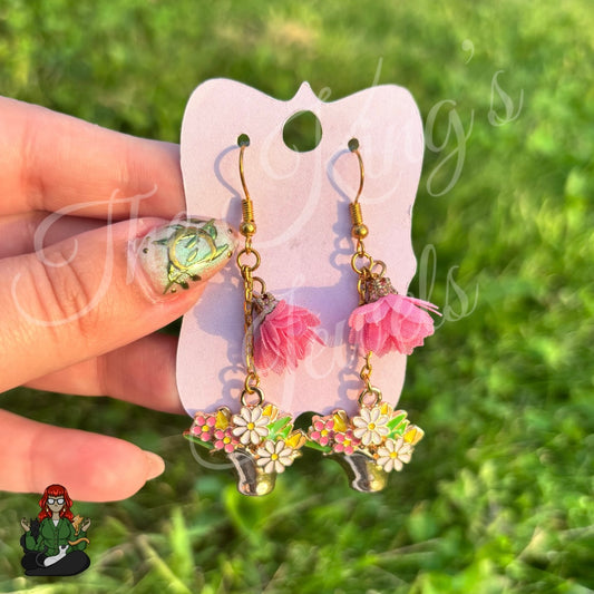 Gladys - Flower Basket Earrings!