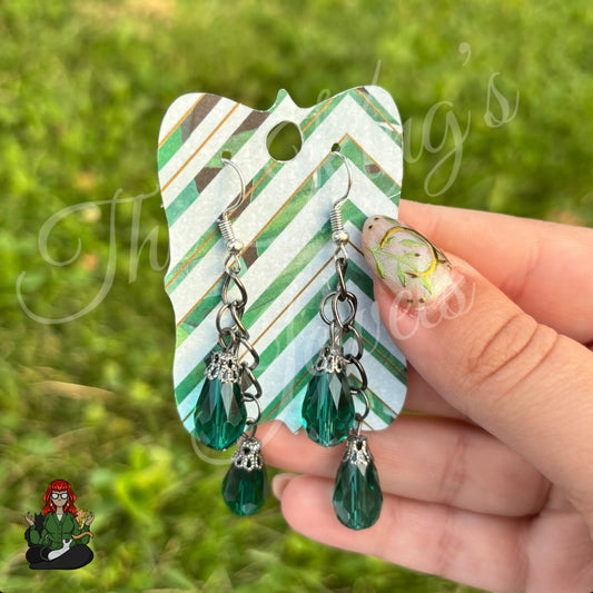 Gladys - Green Teardrop Earrings!