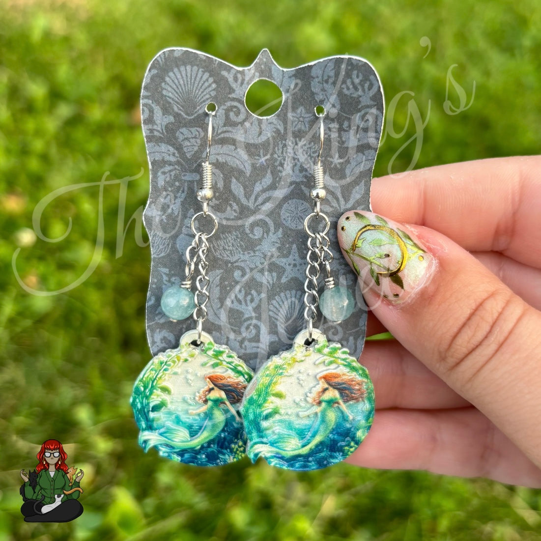 Gladys - Mermaid & Bead Earrings!