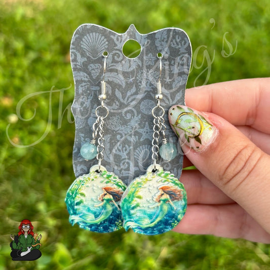 Gladys - Mermaid & Bead Earrings!