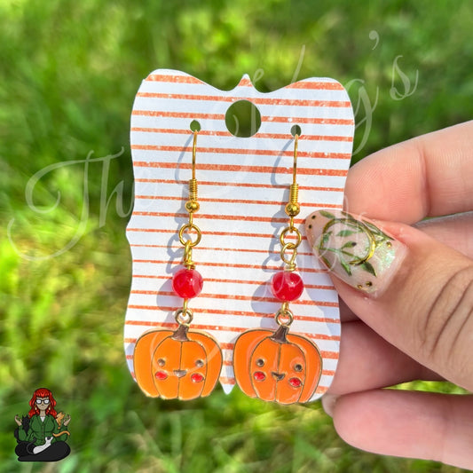 Katie - Cute Pumpkin Face Earrings!