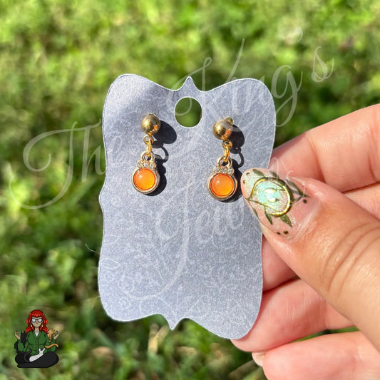 LeonaRae - Dainty Orange Stud Earrings!