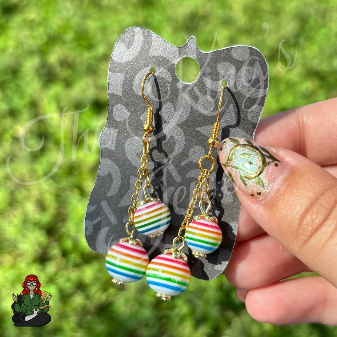Gladys - Rainbow Stripe Earrings!