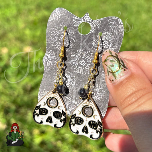 Gladys - Yes No Skull Planchette Earrings!