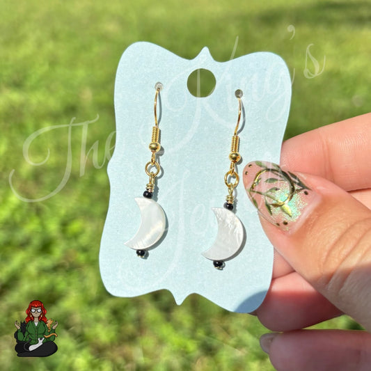Melissa - Mother of Pearl Moon Earrings!