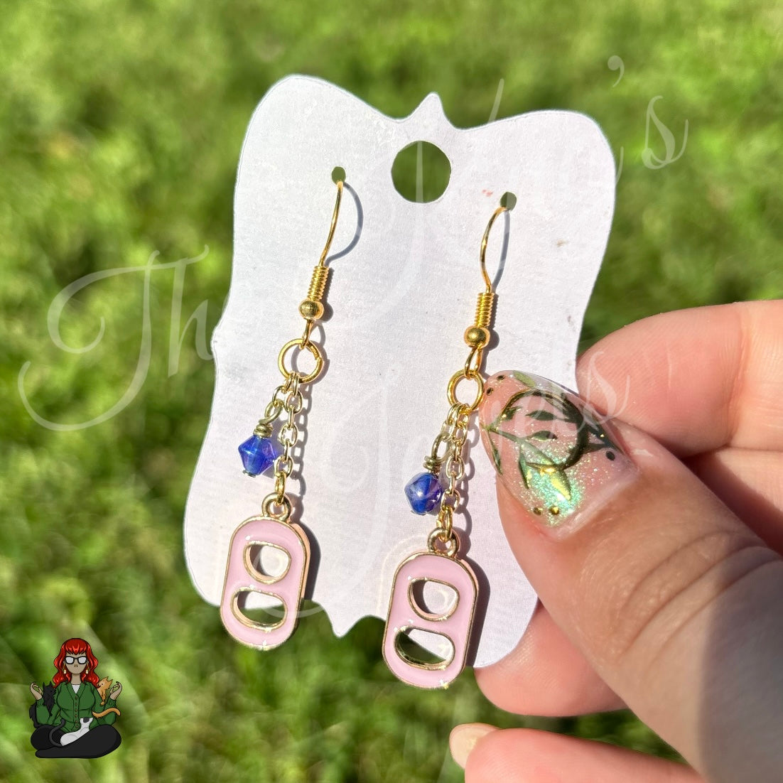 Gladys - Pink Pop Tab Earrings!