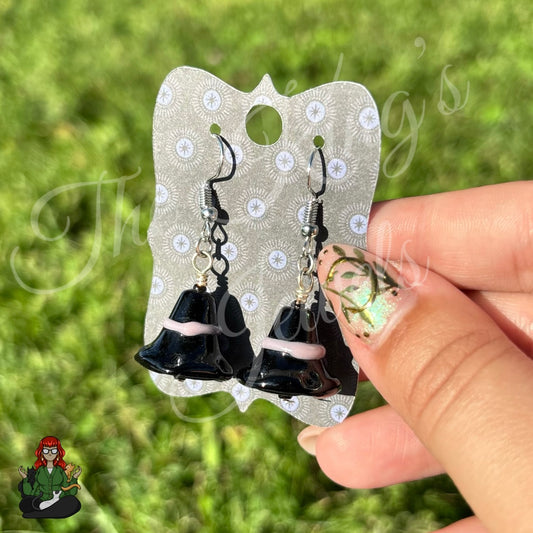 LeonaRae - Purple Stripe Witch Hat Earrings!