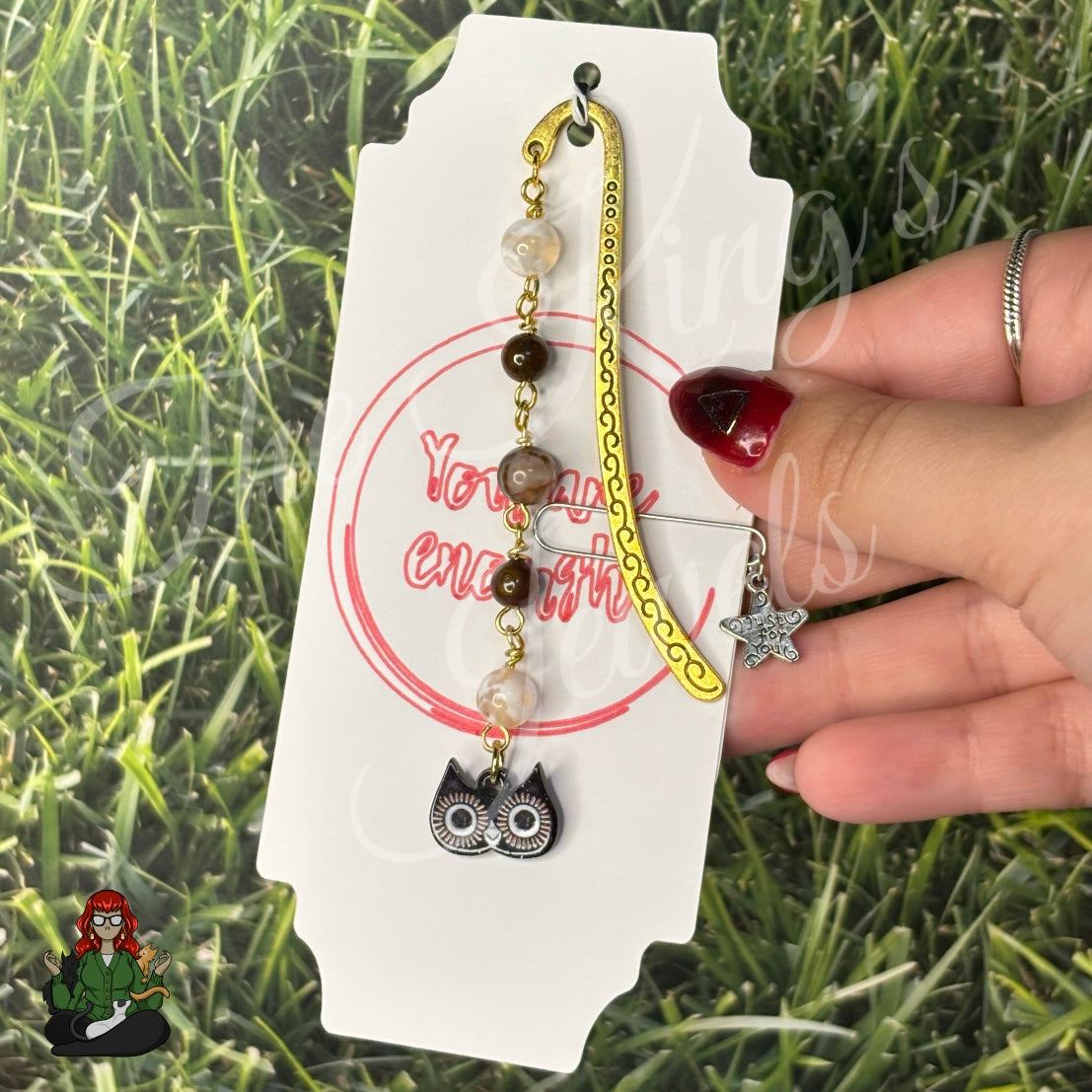 GwennaBelle - Tigers Eye & Agate Owl Bookmark!
