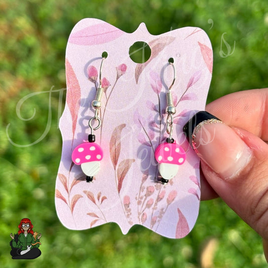 LeonaRae - Pink Mushroom Earrings!