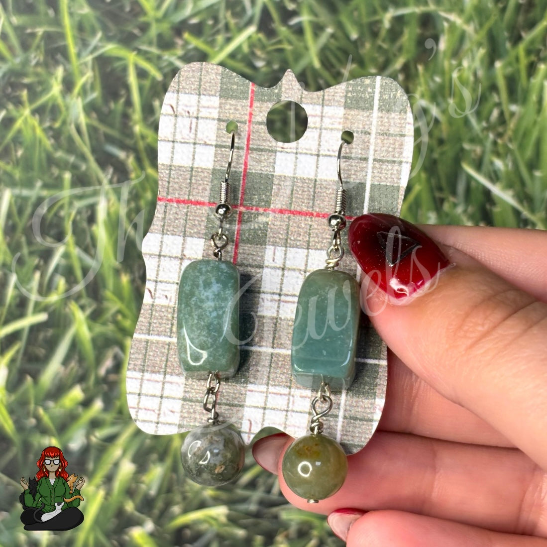 Katie - Moss Agate Earrings!
