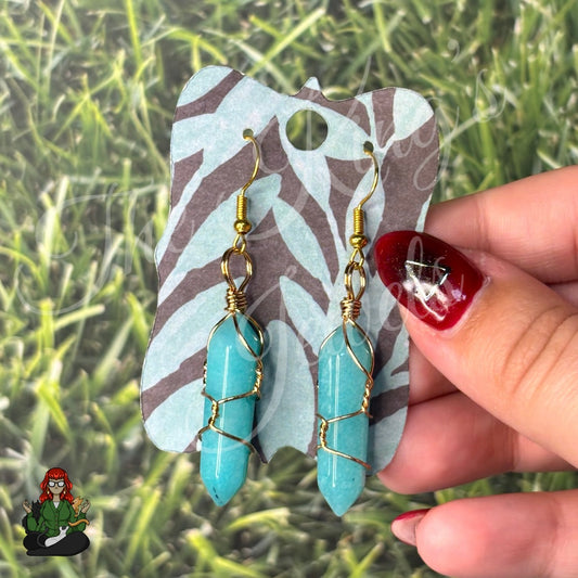 LeonaRae - Blue Dyed Quartz Earrings!