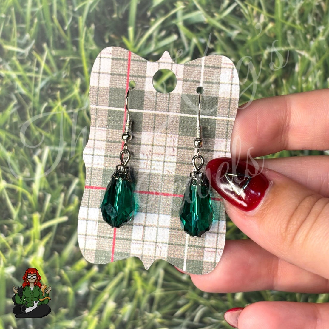 LeonaRae - Green Teardrop Earrings!