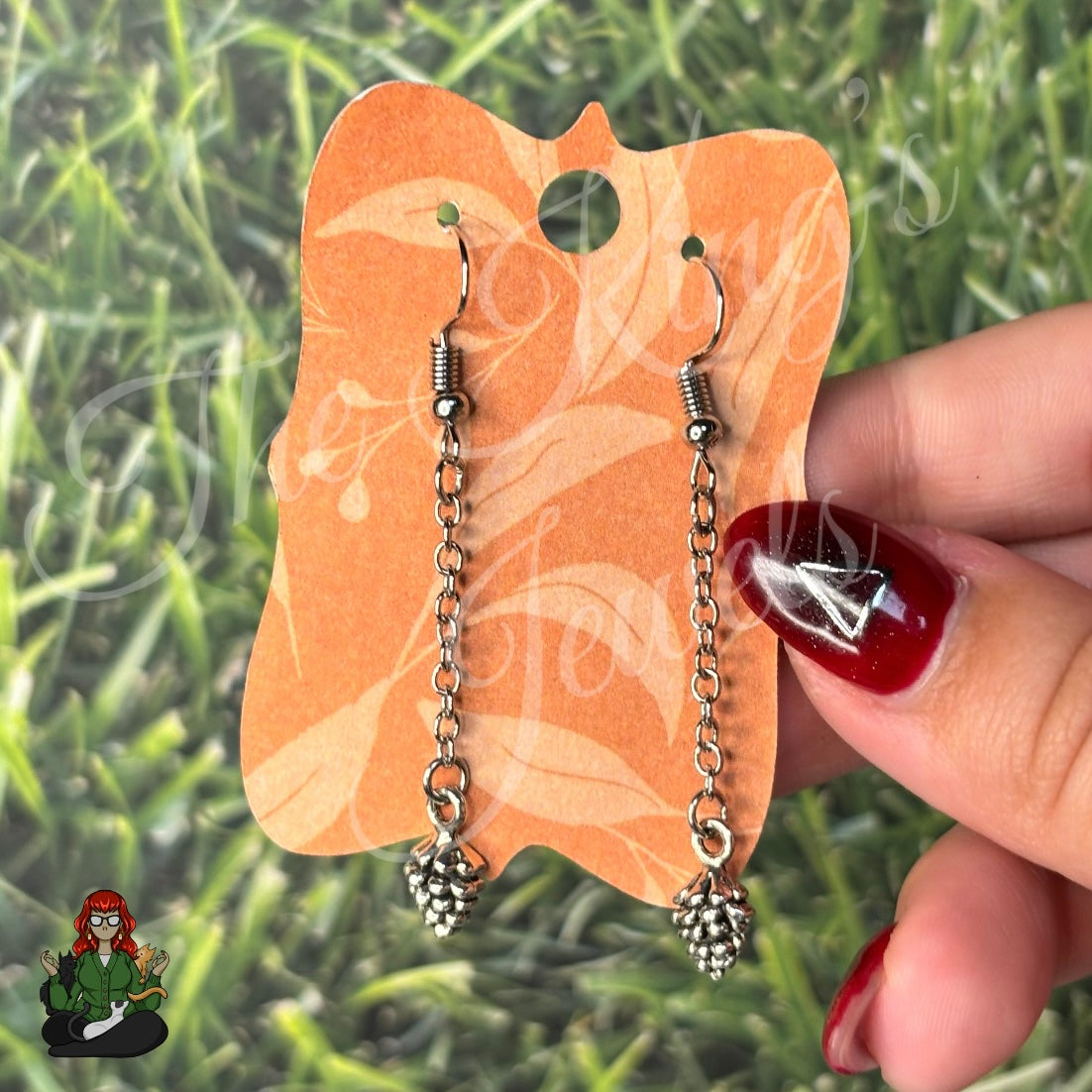 Gladys - Silver Pinecone Earrings!