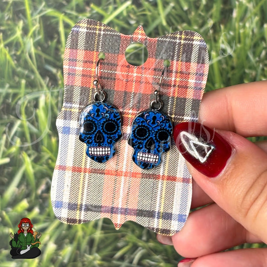 LeonaRae - Blue Sugar Skull Earrings!