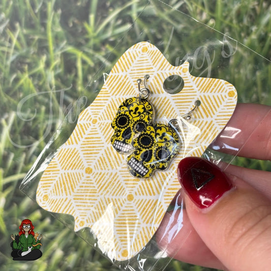 LeonaRae - Yellow Sugar Skull Earrings!