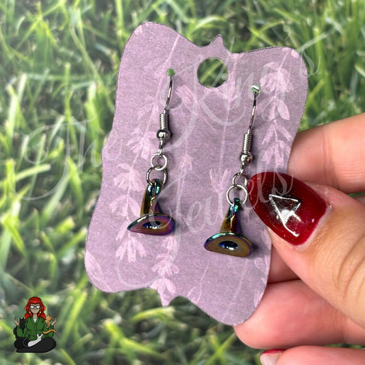 LeonaRae - Oil Slick Witch Hat Earrings!