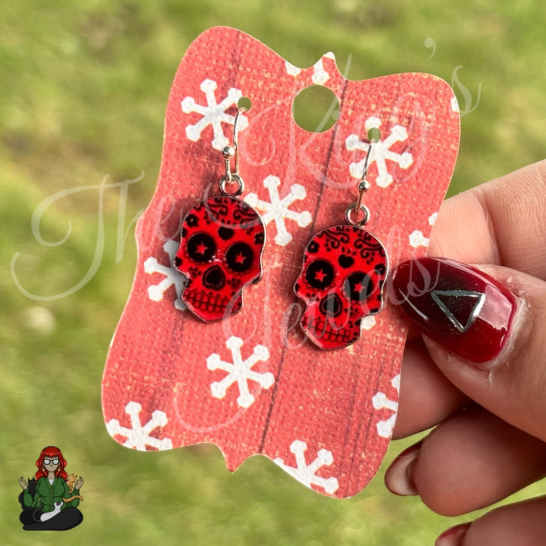 LeonaRae - Red Sugar Skull Earrings!