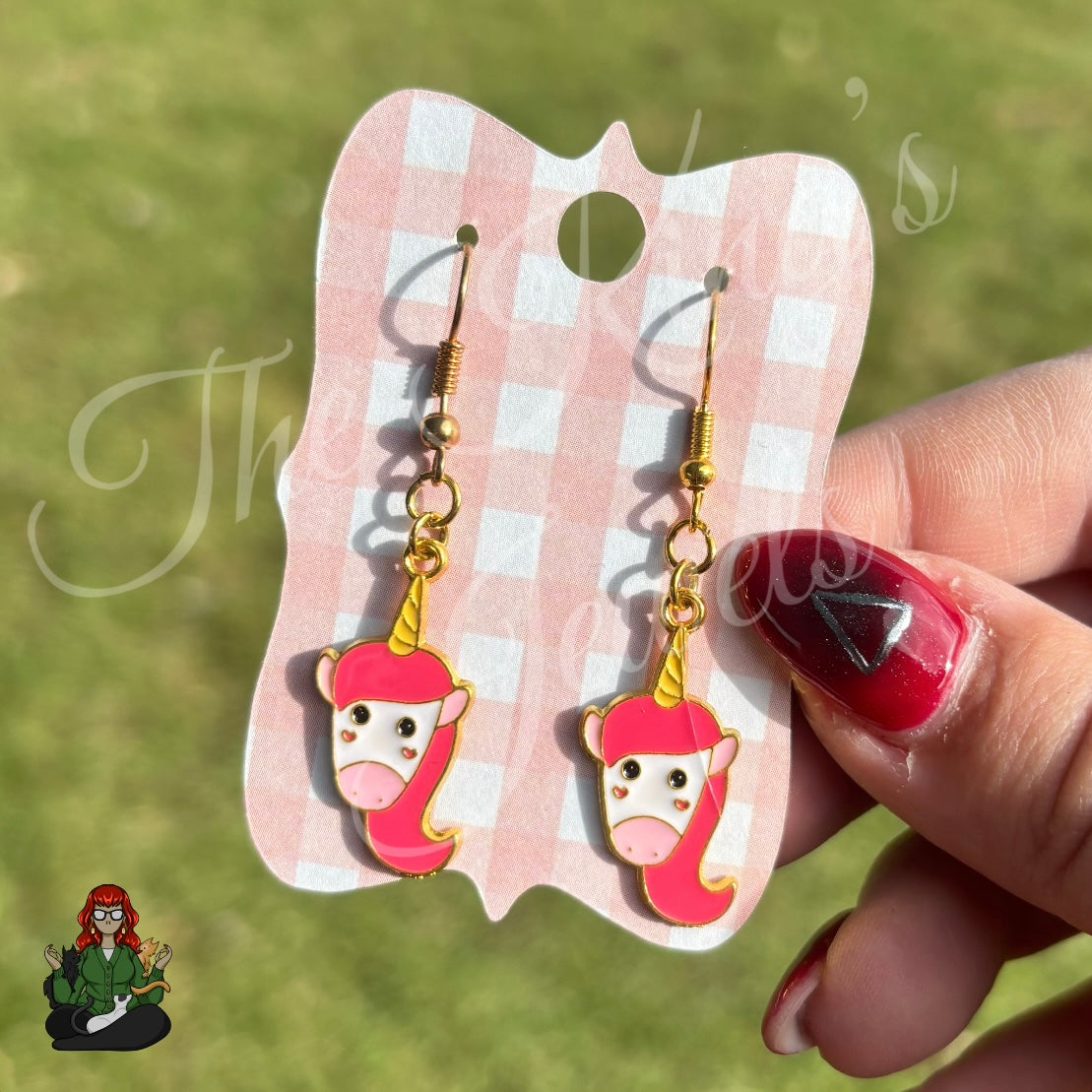 LeonaRae - Pink Unicorn Earrings!
