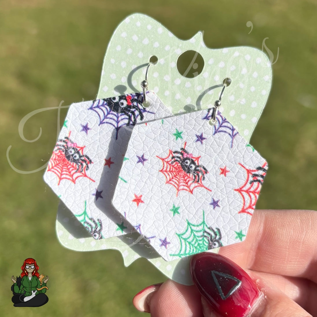 Playful Spider Faux Leather Kids Earrings!