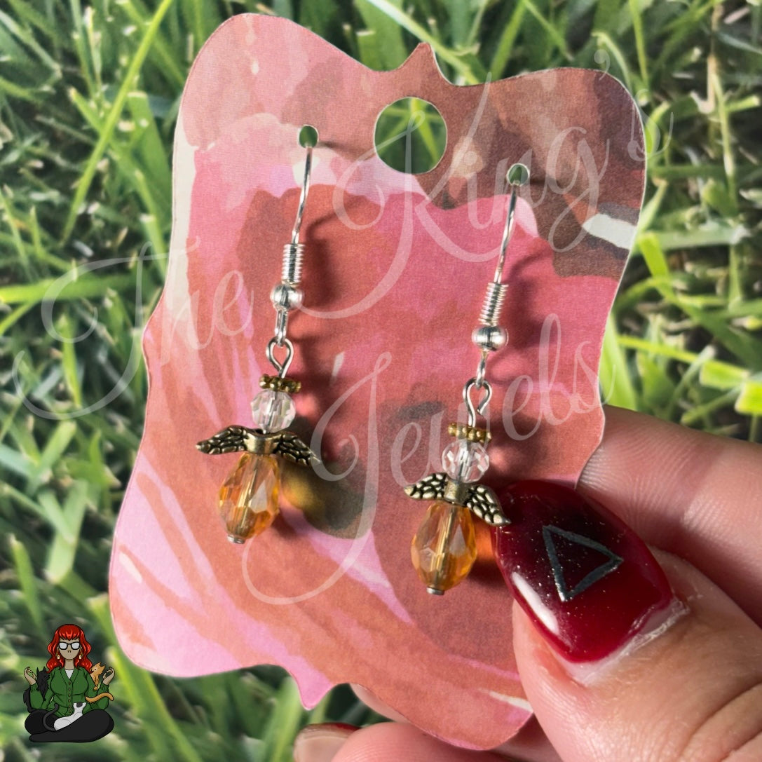 LeonaRae - Angel Crystal Yellow Dangles Earrings!