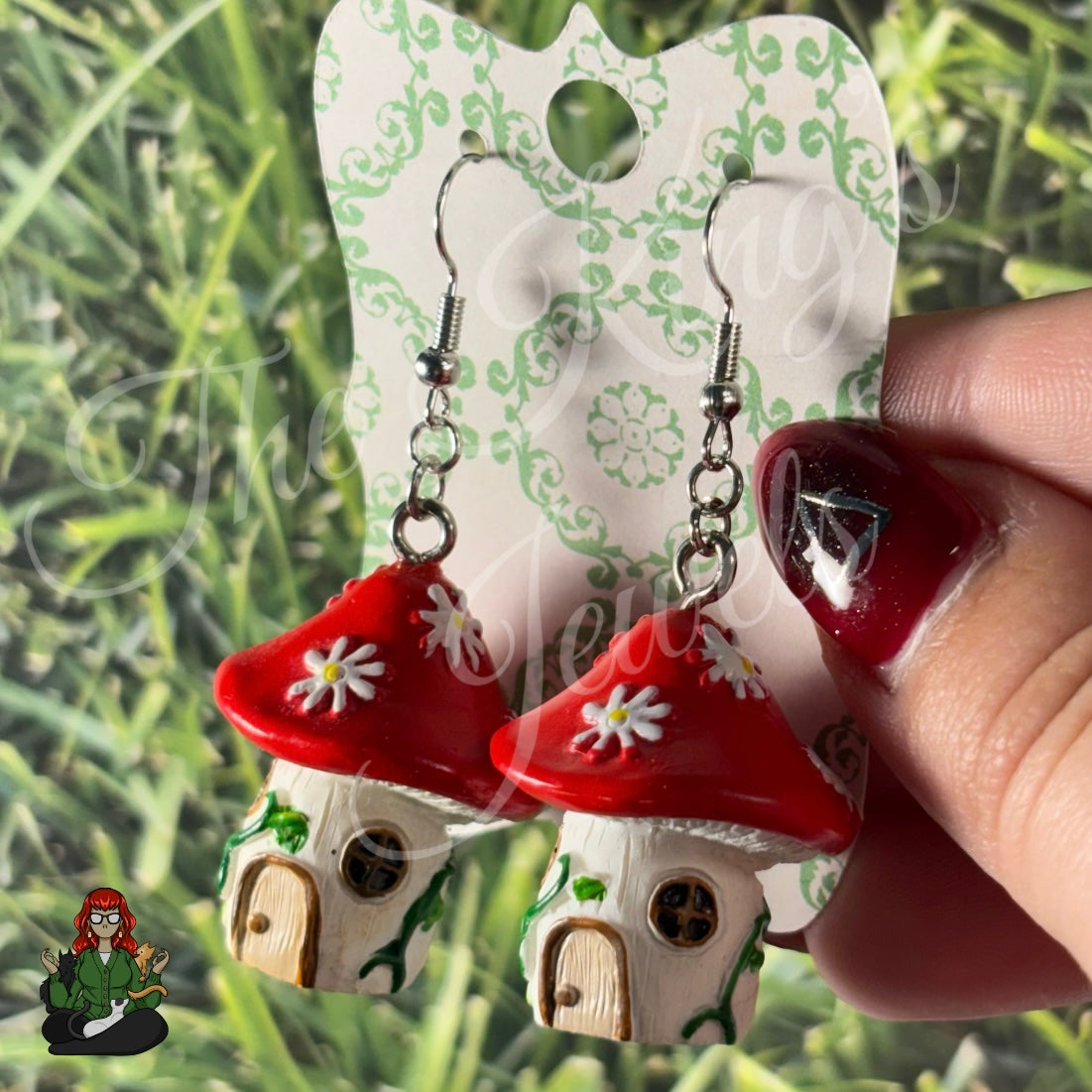 LeonaRae - Mushroom Fairy House Earrings!