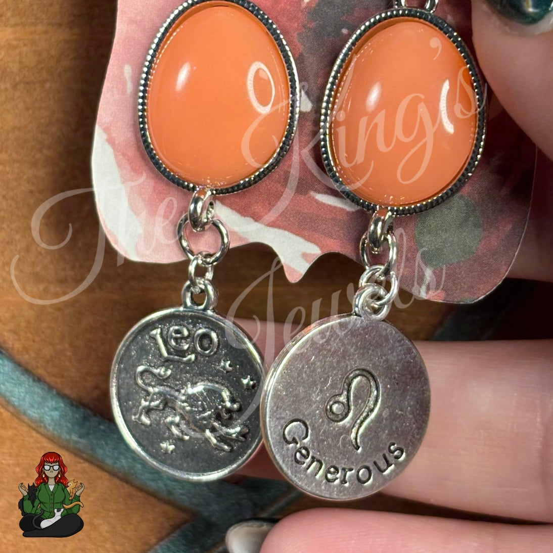 Katie - Double Sided Leo Zodiac Earrings!