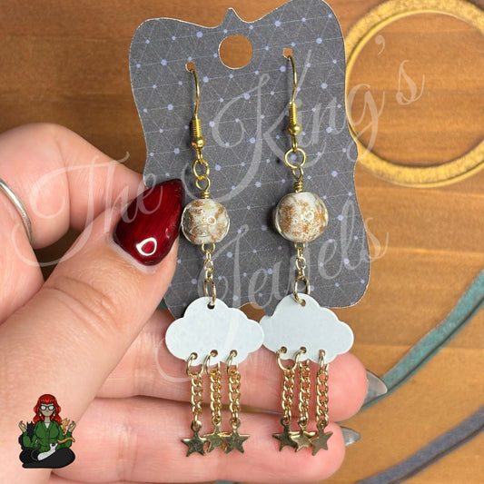 Glow in the Dark Bead & Cloud Charm Earrings!