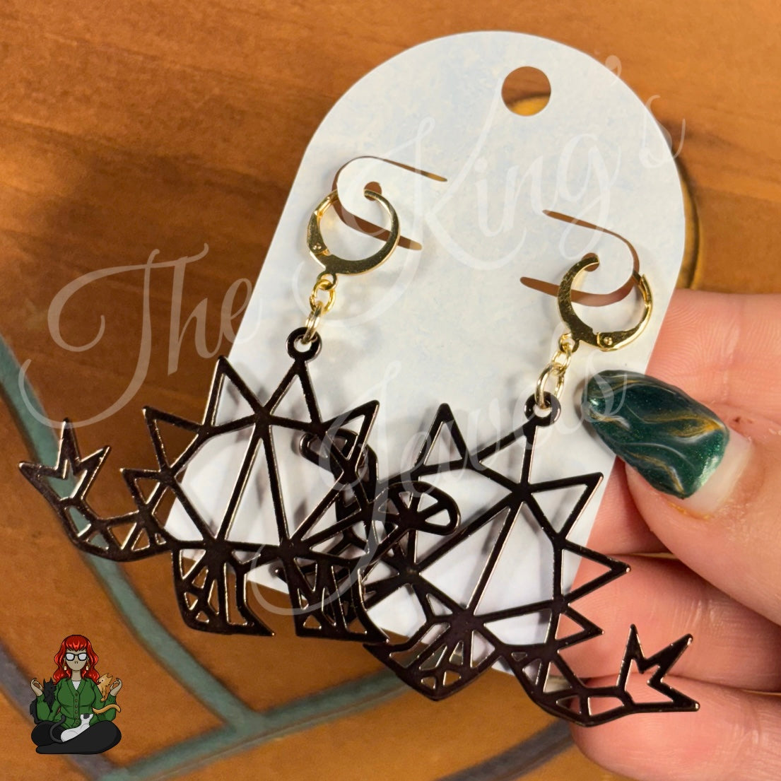 LeonaRae - Geometric Stegosaurus Dinosaur Earrings!