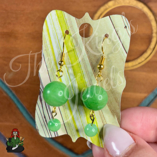 Katie - Green Jade Bead Earrings!