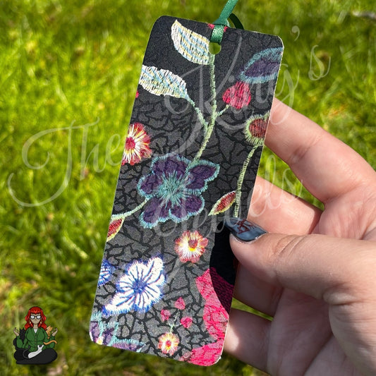 Shannon - Floral Embossed Faux Leather Bookmark!