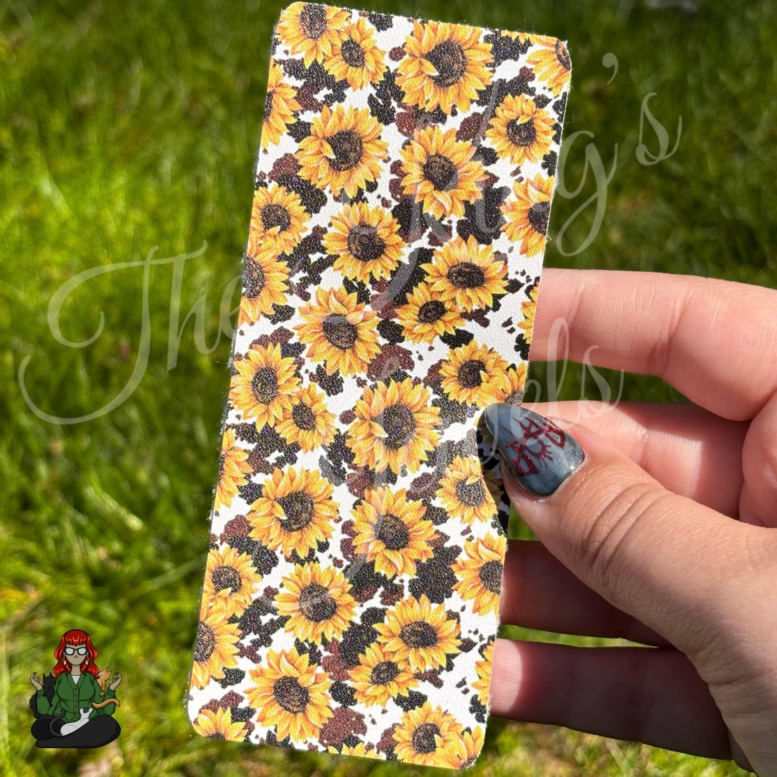Shannon - Sunflower & Cow Print Bookmark!