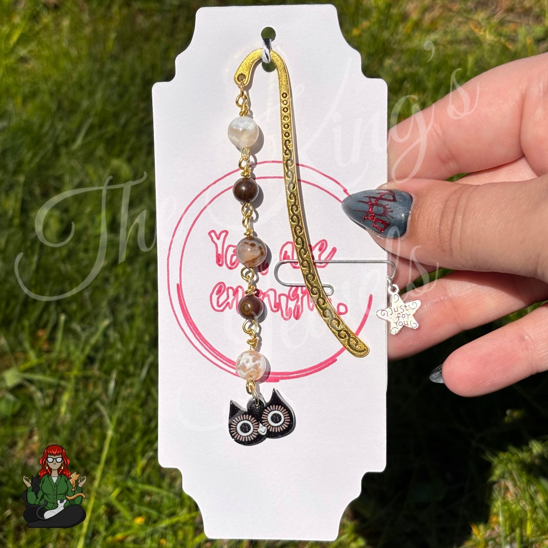 GwennaBelle - Tigers Eye & Agate Owl Bookmark!