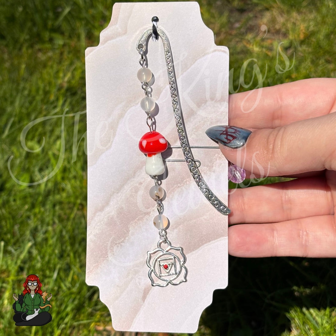 GwennaBelle - Smokey Quartz & Glass Mushroom Bookmark!